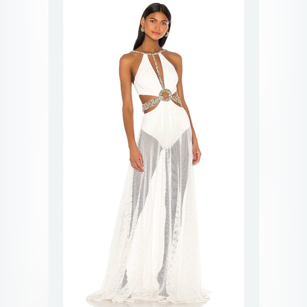 Patbo sz M NWT Elegant White Cutout Maxi Dress